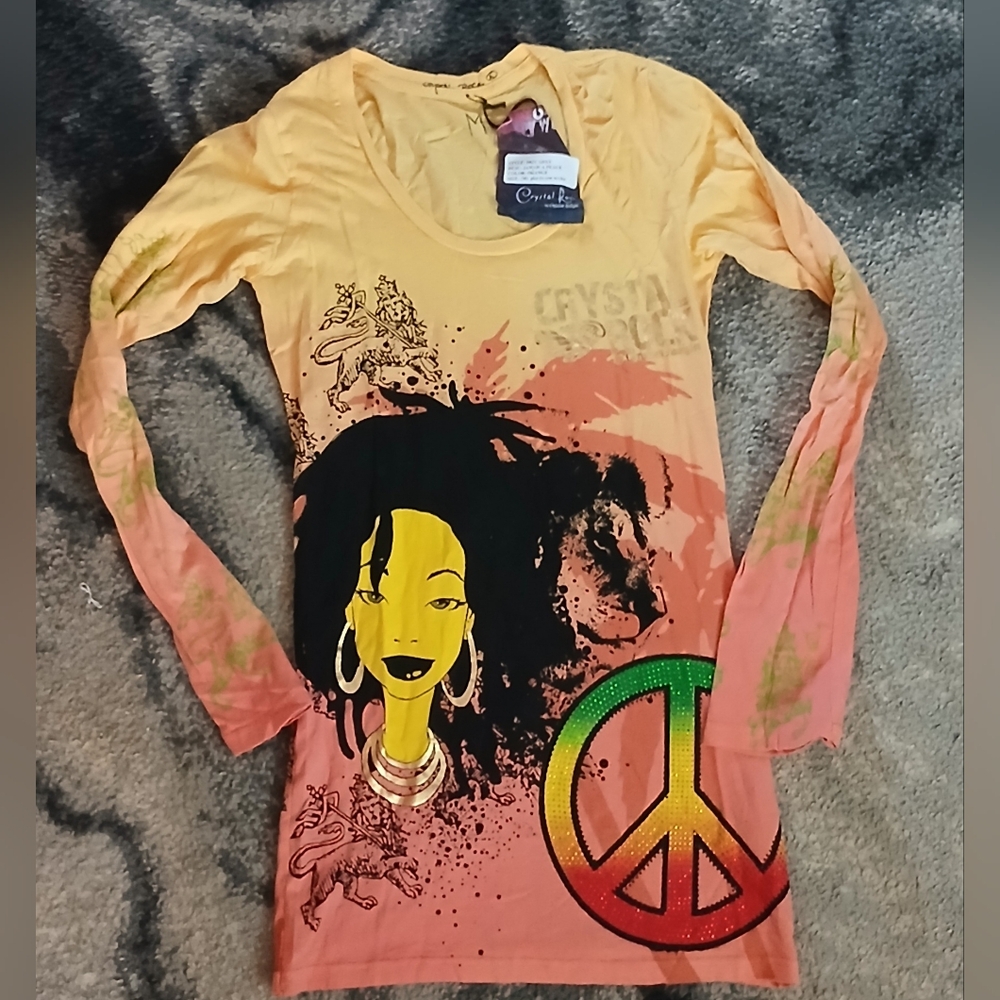 Nwt Crystal Rock By Christian Audigier Jamaica Style  Women Small
